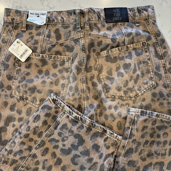 Free People Animal Print Boot Cut Jeans - Picture 8 of 12